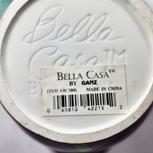 Hand Painted Bella Casa Ganz Stoneware Coffee Mug cup artsy abstract Geometric - Picture 5 of 5